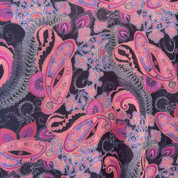 Anthropologie Daisy & Clover Mesh Paisley Floral Peasant Top Boho Multicolor XL - Picture 9 of 13